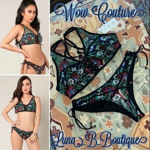šš“WOW Coutureš“ Floral Embroidered Bikiniš“